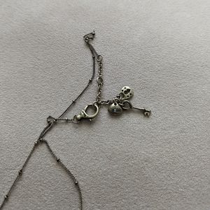 Vintage Fossil Multicolored Gem Pedant, Key and Lock